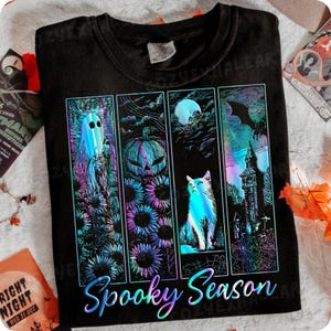 Iriserende Halloween-png: griezelig retro-horrorfilmontwerp voor digitaal handwerk en trendy T-shirts (digitale download)