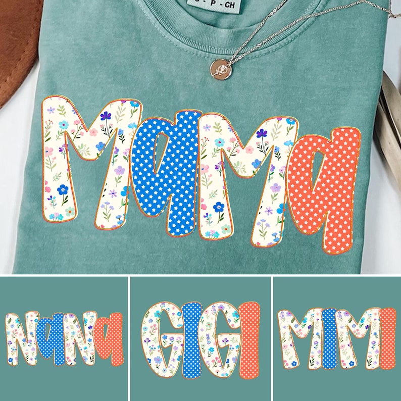 Digital PNG file showcasing 'Nana' 4th of July design on a t-shirt mockup