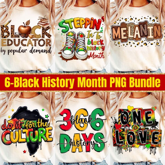 Black History Month PNG Bundle: Afro American Designs (Digital Download)