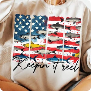 Keepin' it reel Png, America Fish Flag Png, Hooker png, Retro America Png, 4th Of July PNG, Usa Flag png, Patriotic Png, Sublimation Designs