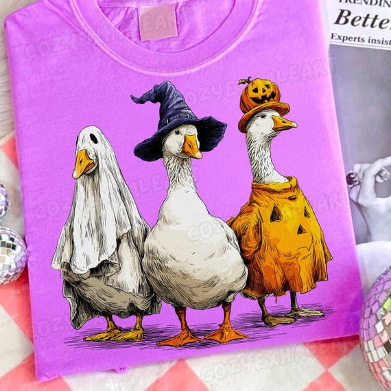 Spooky Ghost Goose Halloween Sublimation Design: Funny Fall PNG Digital Download for Autumn Crafts