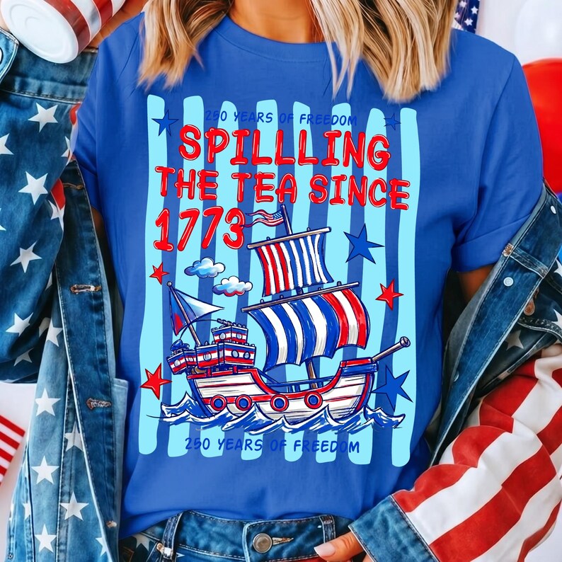 Spilling The Tea Since 1773 PNG Design on a Tote Bag and Mug