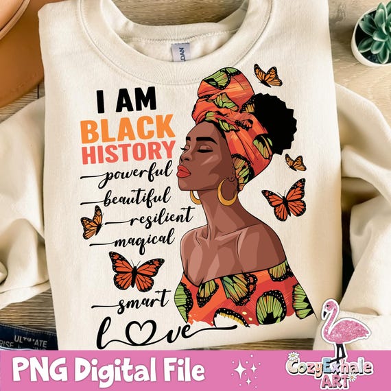 Black Woman PNG: Afro Art, Juneteenth Design (Digital Download)