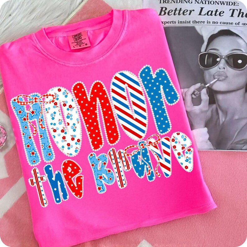 Honor the Brave PNG, Retro Floral America 4th of July Sublimation, Coquette USA Design, Patriotic PNG for Memorial Day, Veteran, Mama Shirt