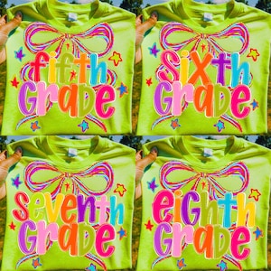 Preppy Back to School PNG Bundle: Pink Bow Teacher Shirt Design (Digital Download