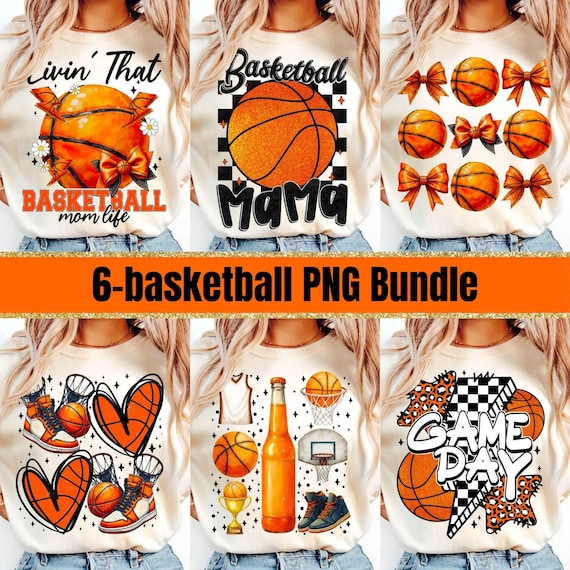 Retro Basketball Mama PNG Bundle: Game Day Shirt Design (Digital Download)