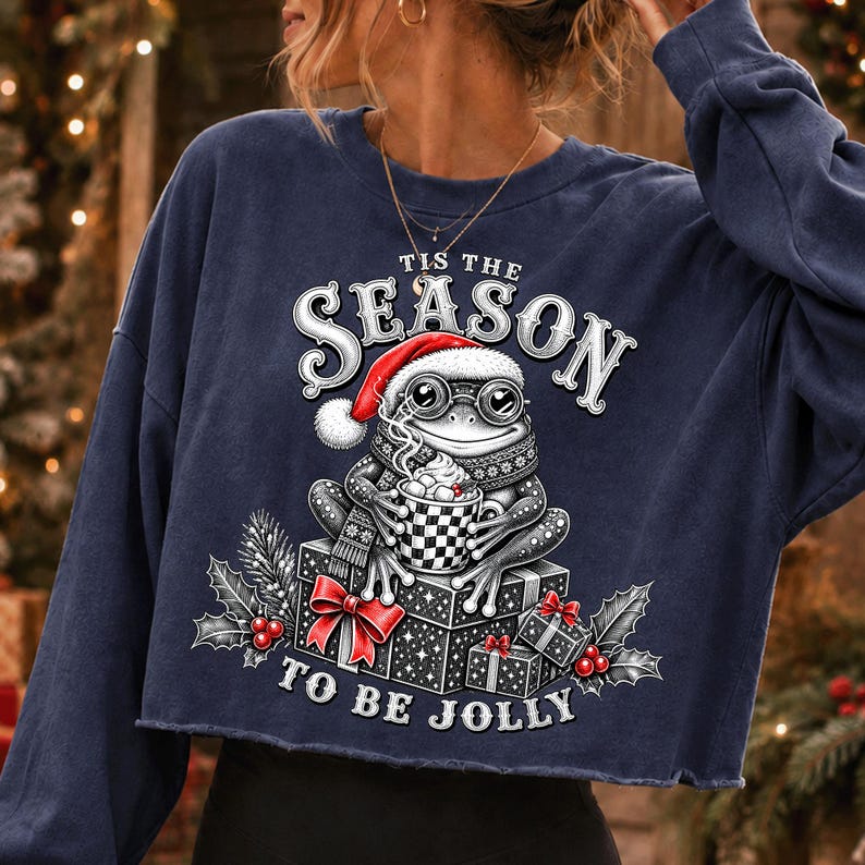 Retro Holiday Frog Sublimation Design Showcase