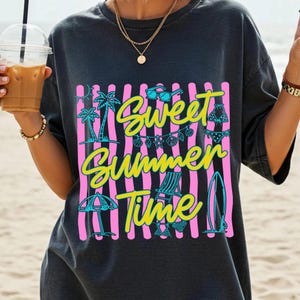 sweet summer time, summer png design, retro summer png, neon summer png, preppy summer png, coastal aesthetic, beach vibes png, girls trip png, hello summer png, sublimation design, lake days preppy, smiley face png, vintage summer png