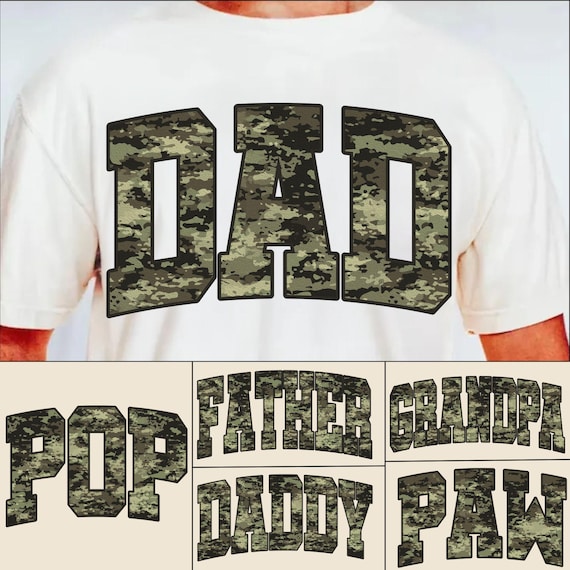 Vintage Hunting Dad PNG Bundle: Retro Camo Design for Father's Day Digital Download