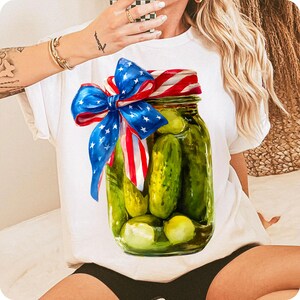 Pickle 4th of July PNG, Patriotic Pickle Jar Clipart, USA Flag Design, Independence Day Pickle, America Freedom PNG, Instant Download