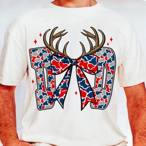 coquette dad png, patriotic bow png, camo hunting design, 4th of july png, american flag png, deer antlers png, dad sublimation, red white blue png, independence day, usa digital download, retro patriotic png, hunting dad shirt, coquette aesthetic