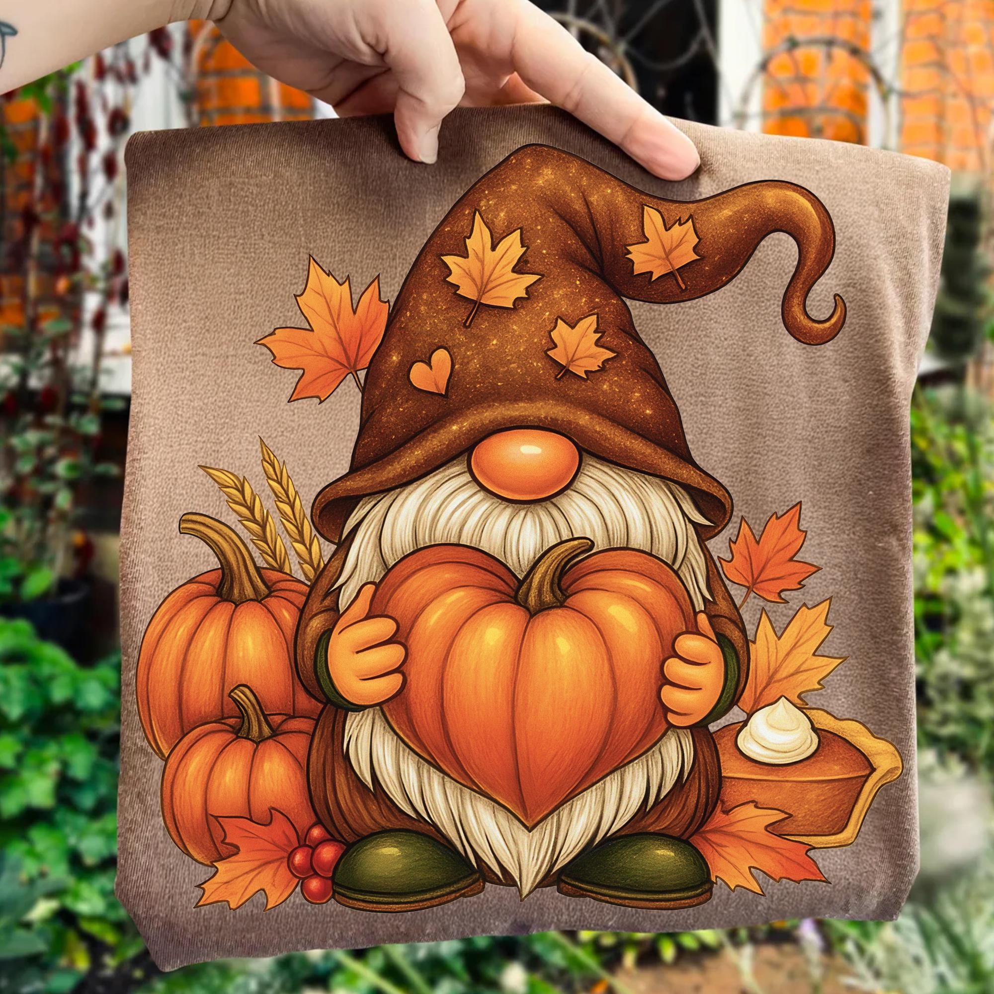 Fall Gnome PNG Sublimation, Cute Pumpkin Thanksgiving Shirt Design ...