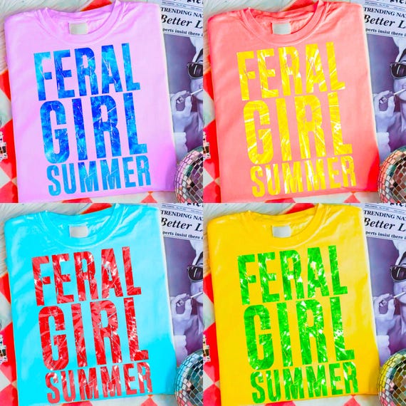 Feral Girl Summer Tie Dye PNG Bundle: Beach Vibes Sublimation Design (Digital Download)