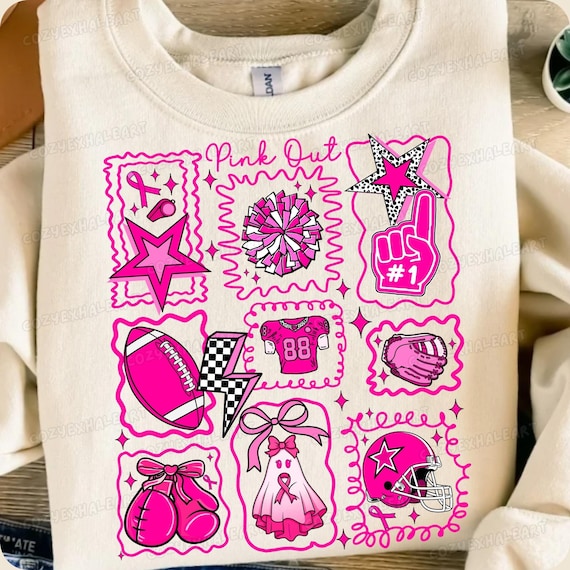 Pink Out PNG: Breast Cancer Awareness Sports Clipart (Digital Download)