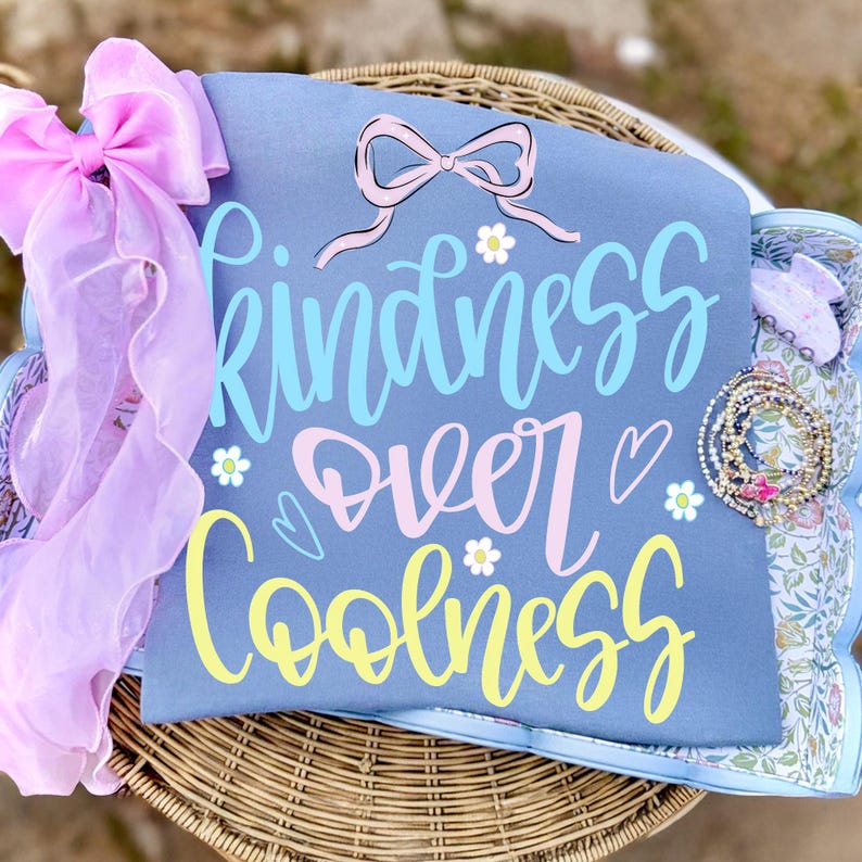 Kindness Over Coolness Preppy Coquette Shirt Design