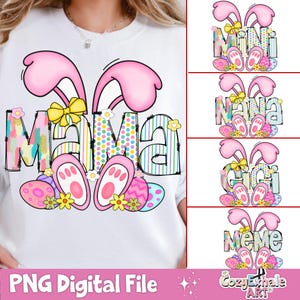 Easter Mama Mini Png Bundle, Easter Png, Mama Easter png, Easter coquette bow png, Mama Brushstroke, Easter bunny png, Spring mama mini png.