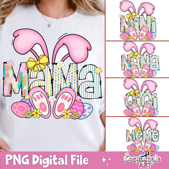 Retro Coquette Easter Mama Mini PNG Bundle (Digital Download)