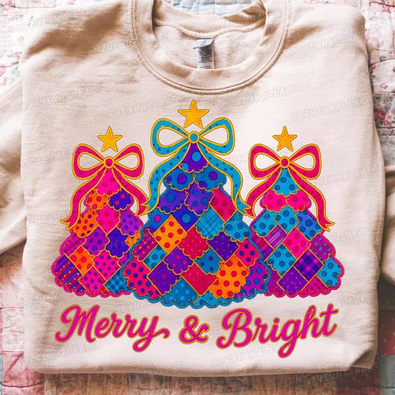 Coquette Christmas Tree PNG: Pink Patchwork, Girly Clipart (Digital Download)