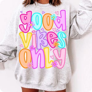 Preppy Good Vibes Only Summer PNG, Retro Beach Shirt Sublimation, Vacation Checkered Design, Positive Mind Sunshine Digital File