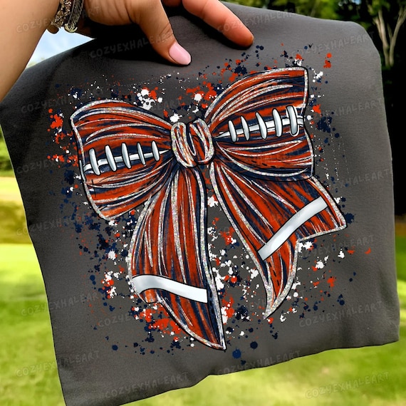 Preppy Football Mom Coquette Shirt Design: Bow & Sports Digital Download PNG for Game Day Sublimation