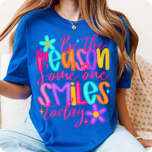 Be The Reason Someone Smiles Today PNG, Positive Quote Sublimation Design, Mental Health Motivational PNG, Retro Doodle Flower Clipart