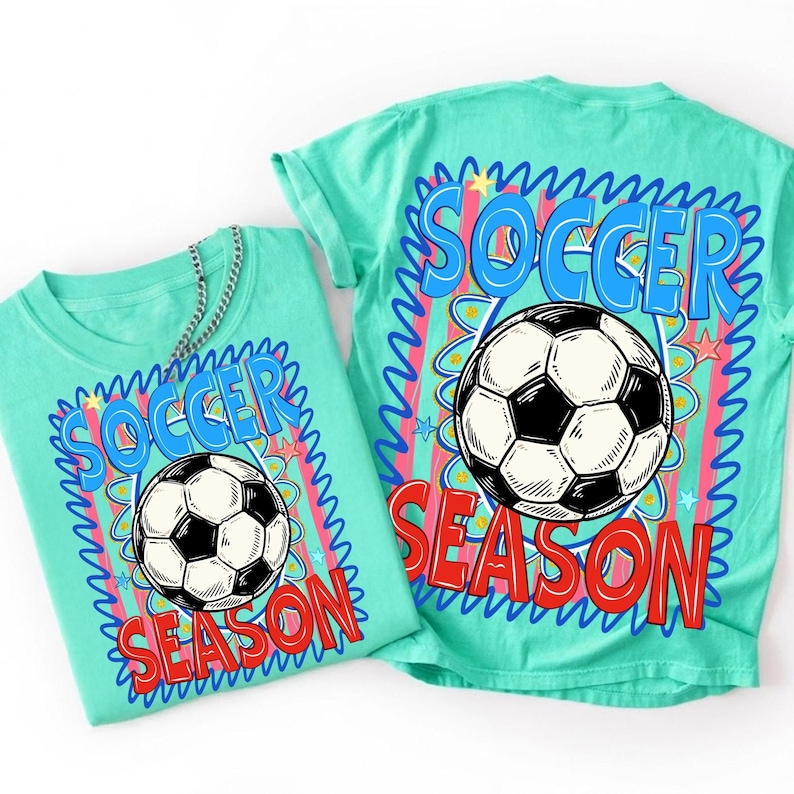 Vibrant Soccer Mom sublimation design transfer mockup on a custom t-shirt