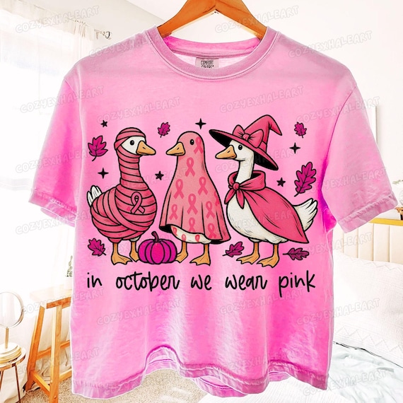 Retro Goose Breast Cancer Awareness PNG: Coquette Ghost Design (Digital Download
