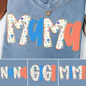 4th of July Mama PNG Bundle Independence Day Patriotic Nana Gigi Mimi Sublimation Design American Floral USA Mom Shirt Digital PNG File