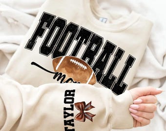 Personalized Football Mom PNG: Custom Sleeve Design (Digital Download)
