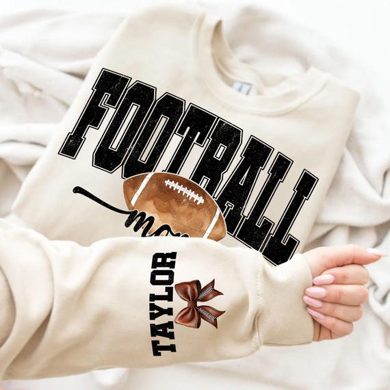 Personalized Football Mom PNG: Custom Sleeve Design (Digital Download)