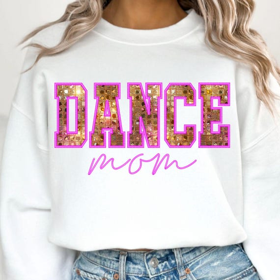 Faux Embroidered Dance Mom PNG: Squad & Star Design (Digital Download)