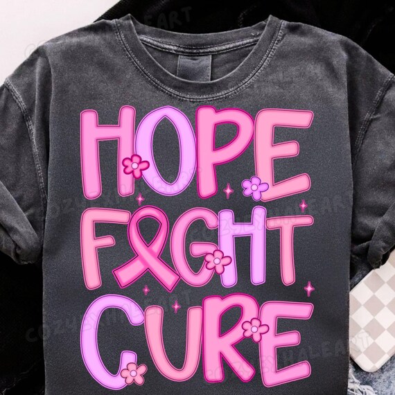 Preppy Breast Cancer Awareness Ribbon Design: Digital Download PNG for Hope, Fight, Cure Support