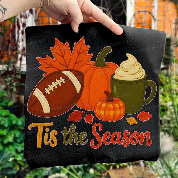 Pumpkin Spice Sublimation PNG: Preppy Fall Patchwork Design (Digital Download)