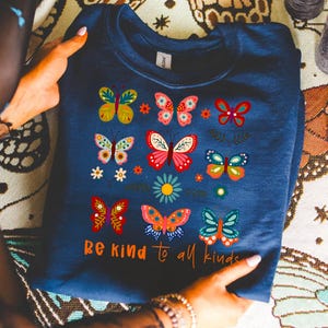 Be Kind PNG, Boho Floral Design, Inspirational Quote, Kindness Shirt PNG, Butterfly Design, Wildflower PNG, Hippie Sublimation, Positive Message PNG, Floral Doodle Art, T-Shirt Design File, Sublimation Design, Be Kind to All, Floral Quote PNG