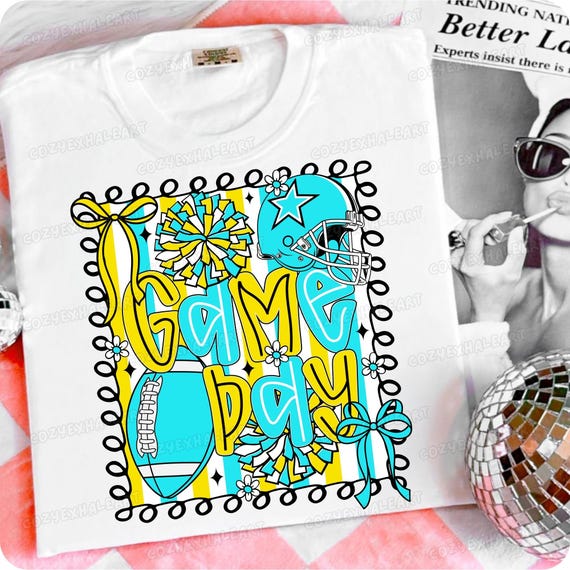 Preppy Football Mom Clipart: Coquette Cheerleader Spirit PNG for Game Day Sublimation