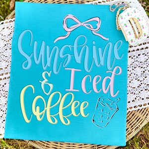 sunshine coffee png, coquette bow png, summer vacation png, beach mama png, summer era png, lake life shirt, preppy beach png, coastal summer png, iced coffee design, coffee lover gift, sublimation design, girly summer png, beach vibes png