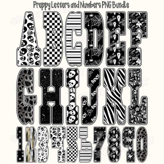 Halloween Alpha Set PNG: Gingham, Checker, Leopard, Zebra Print (Digital Download)