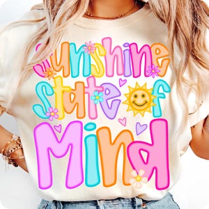 Preppy Sunshine State of Mind PNG | Trendy Neon Summer Beach Sublimation | Lake Pool River Life Shirt Design | Instant Digital Download