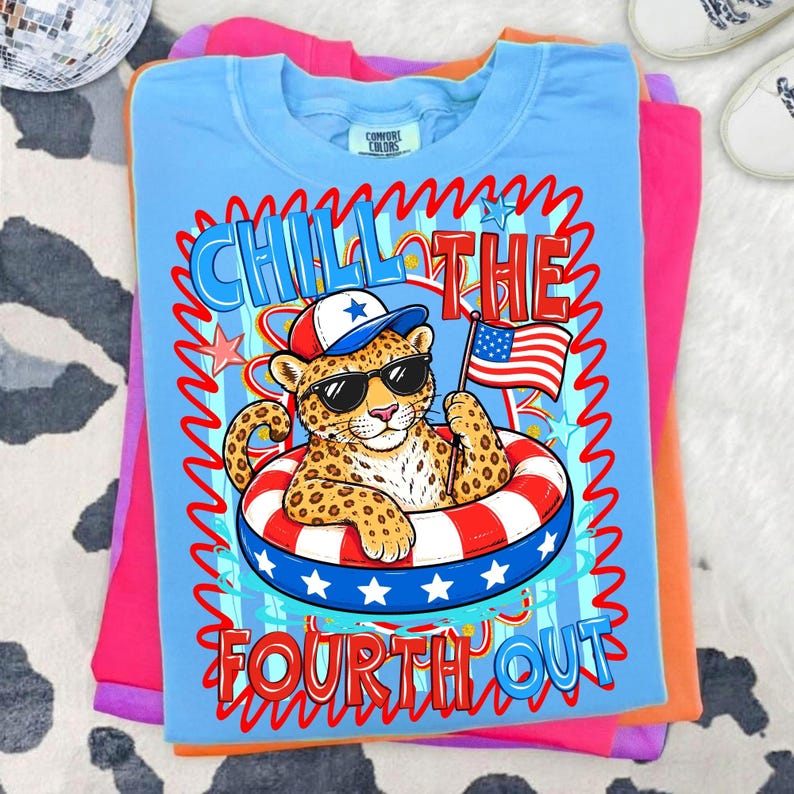 Patriotic Leopard Print 4th of July Digital Graphic