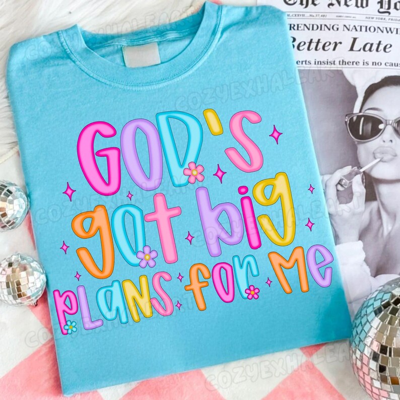 Close-up of the cute inspirational Christian sublimation design for toddlers