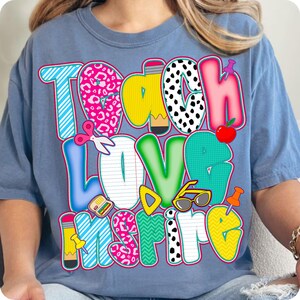 Teach Love Inspire PNG, Back to School Teacher Life Design, Inspirational Graphic for Teacher Squad, First Day Shirt Download