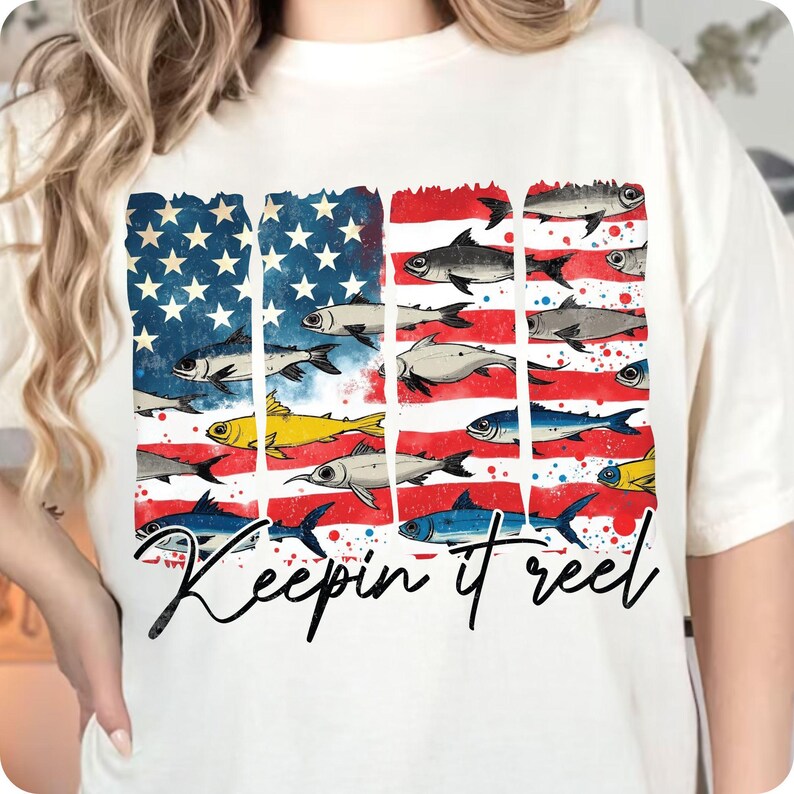 Keepin' it reel Png, America Fish Flag Png, Hooker png, Retro America Png, 4th Of July PNG, Usa Flag png, Patriotic Png, Sublimation Designs