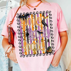 Halloween Spooky Preppy PNG, Retro Pumpkin Sublimation Design, Cute Spooky Fall Shirt PNG, Preppy Halloween Digital Download