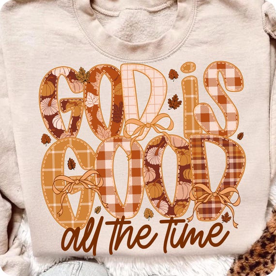 Floral Christian PNG: God Is Good, Autumn Bible Verse (Digital Download
