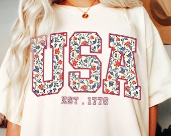 Floral USA PNG Retro 4th of July Sublimation Design America Coquette Patriotic USA Flag Png Memorial Day Png Vintage Flag Png Military