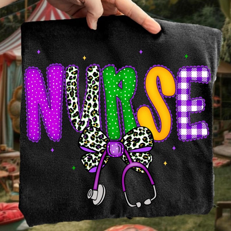 Nurse Mardi Gras PNG Bundle, Medical Carnival Sublimation File image 7
