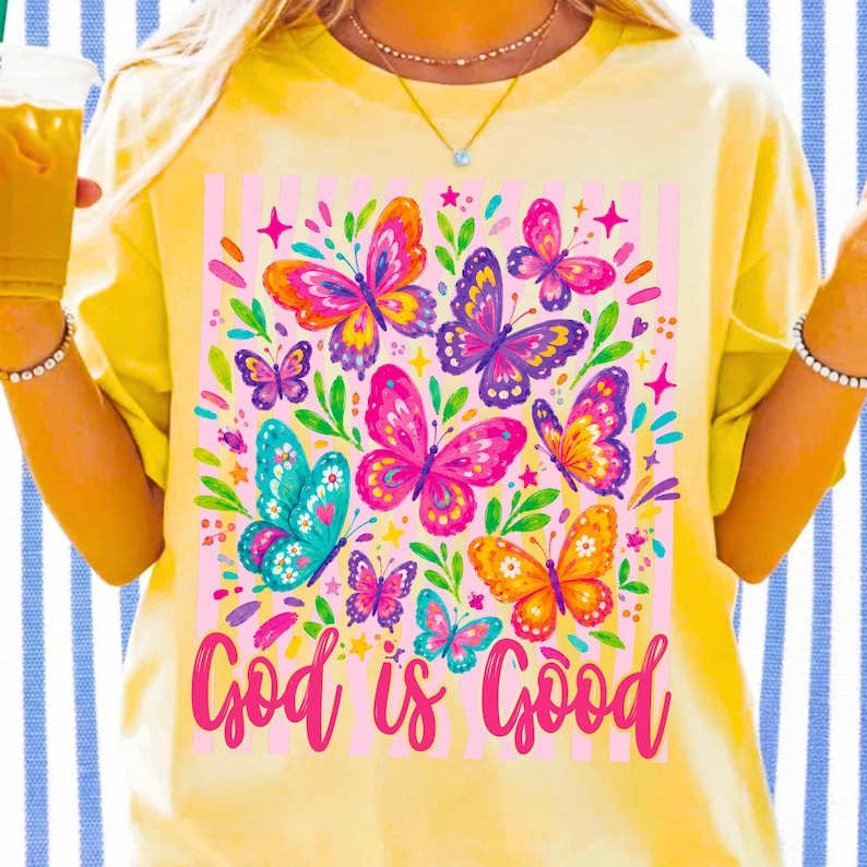 God Is Good Floral PNG Digital Download Design Elements