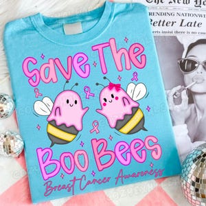Save the Boo Bees PNG: Breast Cancer Awareness Halloween Design