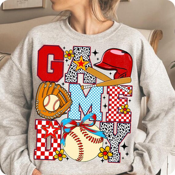 Baseball Game Day Coquette PNG: Retro Checkered Sublimation (Digital Download)