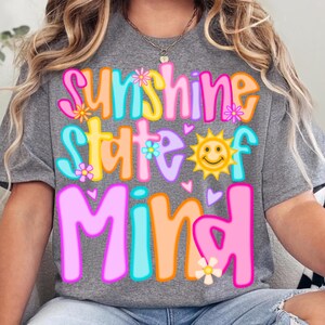 Preppy Sunshine State of Mind PNG | Trendy Neon Summer Beach Sublimation | Lake Pool River Life Shirt Design | Instant Digital Download